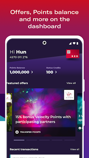 Velocity Frequent Flyer Screen 2
