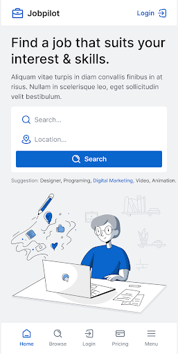 Android application Jobpilot - Job Portal Script screenshort