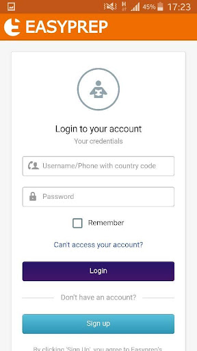 Android application EasyPrep screenshort