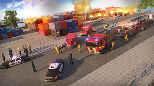 911 rescue fire truck 3d games