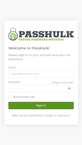 Android application PassHulk screenshort