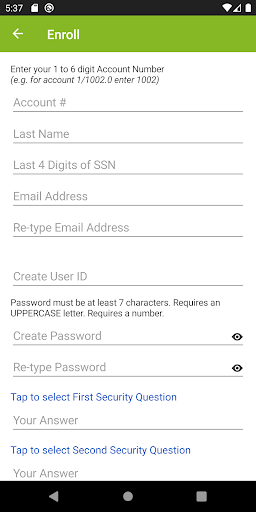 Linkage Credit Union Screen 2