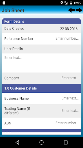 Android application EF Forms screenshort