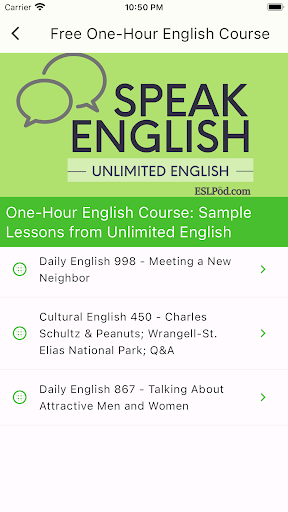 Speak English with ESLPod.com Screen 2