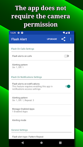 Screenshot of Flash alert