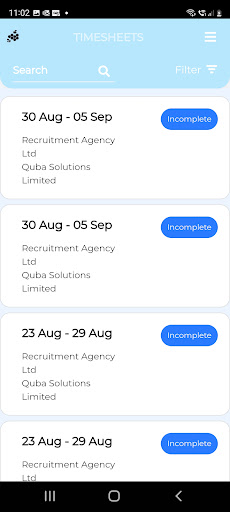 Supply Hive E Timesheets Screen 2