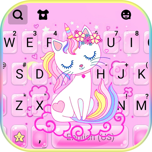 Pink Cat Unicorn Keyboard Back 3.0 Icon