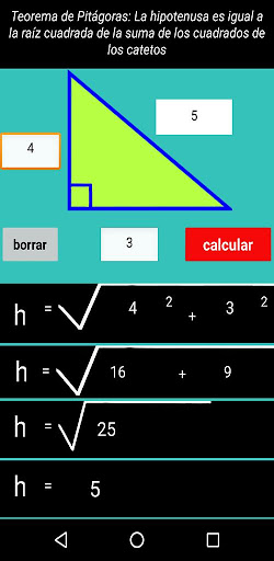 Teorema de Pitágoras,cálculo Screen 3