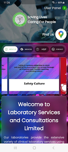 Android application SLU Lab Services screenshort