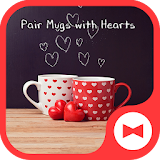 Love Wallpaper Pair Mugs with HeartsTheme icon