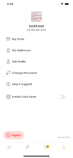 Android application Kwick Bite screenshort