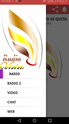 Android application Radio Vida Fundación screenshort