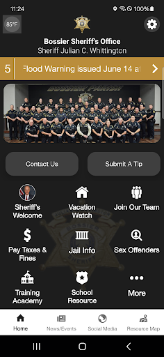 Screenshot of Bossier Parish Sheriff