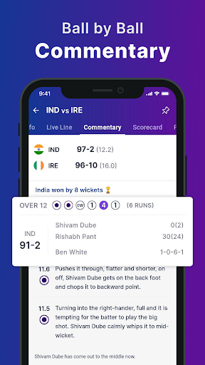 Cricket Live Score : Live Line Screen 2
