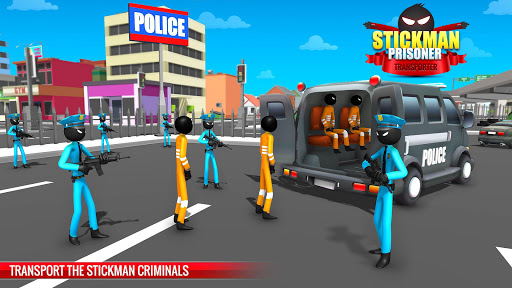 US Police Stickman Criminal Plane Transporter Game  screenshots 1