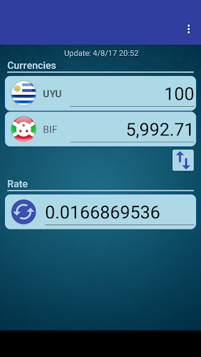Android application UYU Peso x Burundian Franc screenshort
