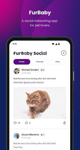 Android application FurBaby Social screenshort