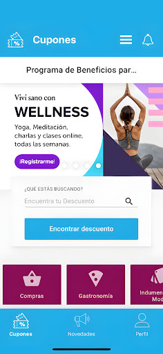 Android application miUNI Beneficios Donantes screenshort
