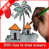 drawing scenery step by step icon