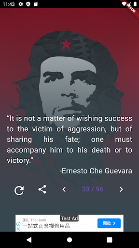 Android application Ernesto Che Guevara Quotes screenshort