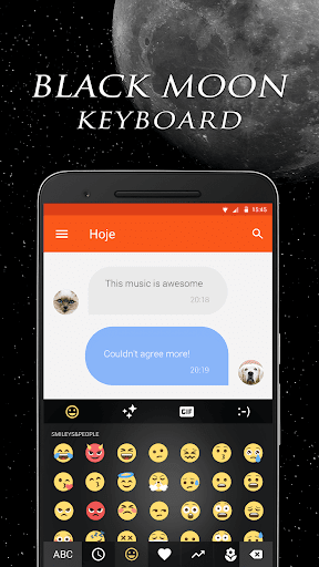 Black Moon Keyboard Theme  Emoji Keyboard