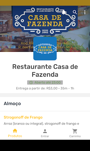 Android application Restaurante Casa de Fazenda screenshort