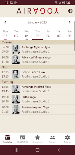 Android application AIRYOGA screenshort