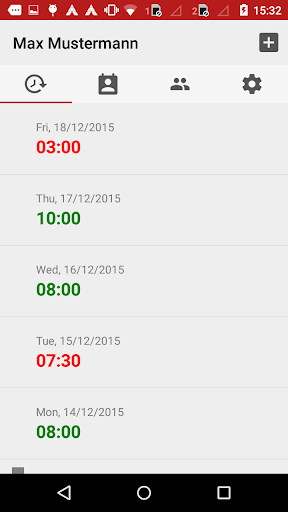Android application Time-in screenshort