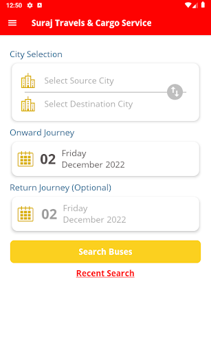 Suraj Travels & Cargo Service Screen 2