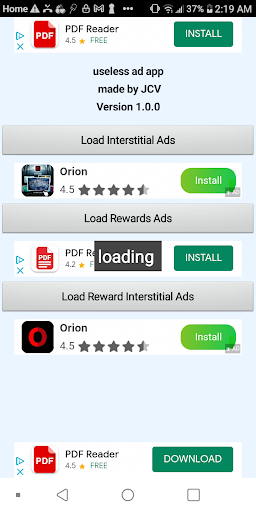 Android application Thee Useless Ad App screenshort