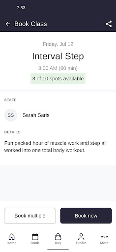 Bluewater Fitness App Screen 3
