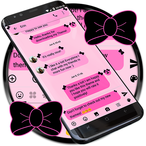 SMS Messages Ribbon Pink Black 350 Icon