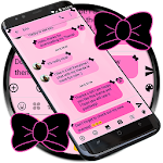 Cover Image of Download SMS Messages Ribbon Pink Black  APK