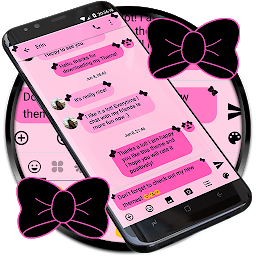 Imagen de ícono de SMS Messages Ribbon Pink Black