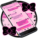 SMS Messages Ribbon Pink Black Theme - chat