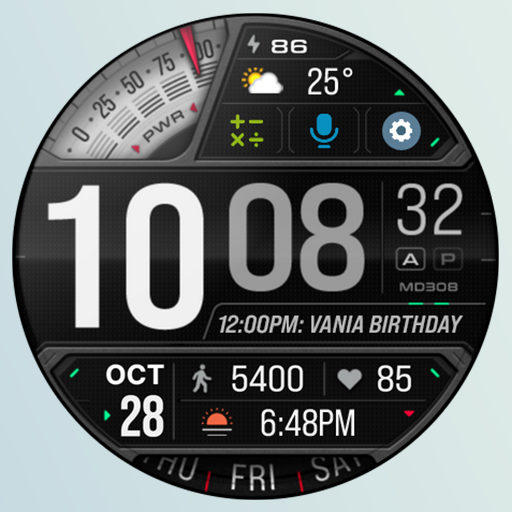 MD308 Digital watch face logo