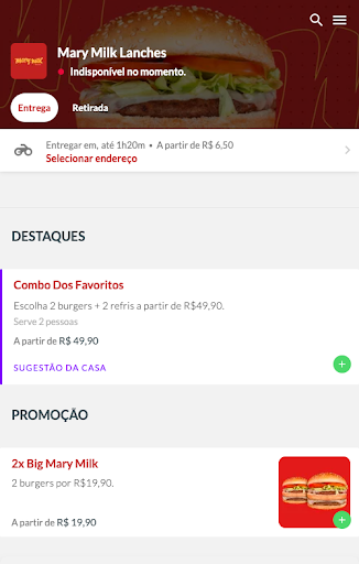 Android application MARY MILK LANCHES screenshort