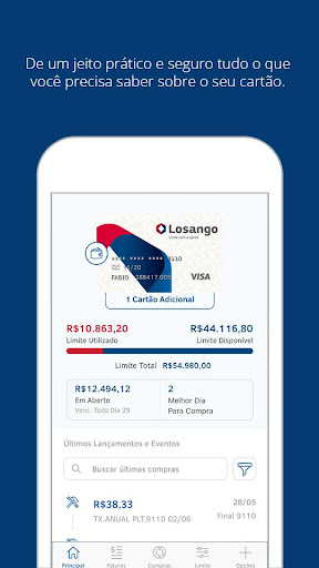 Android application Cartões Losango screenshort