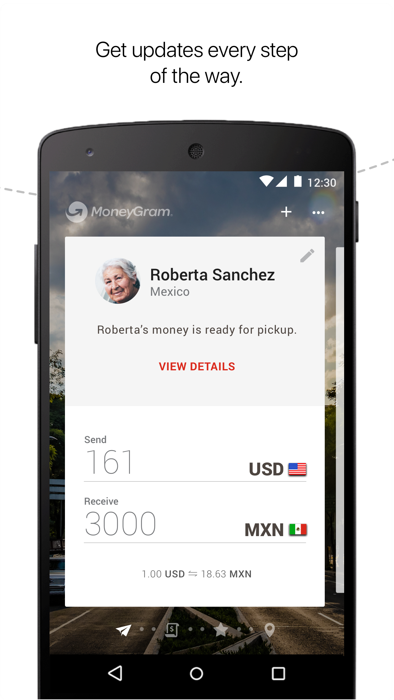 Android application MoneyGram® Online Money Transfers App screenshort