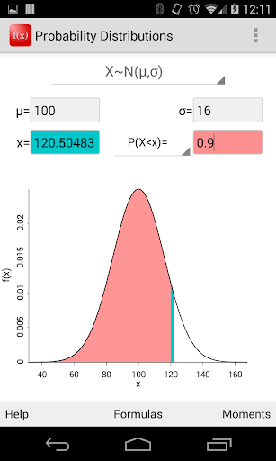 Android application Probability Distributions screenshort