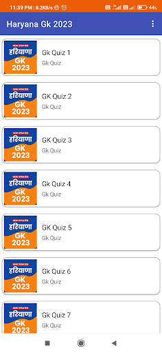 Android application Haryana Gk 2024 in Hindi screenshort