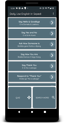 Android application Learn English In Sepedi screenshort