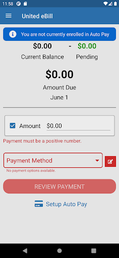 United eBill Screen 3