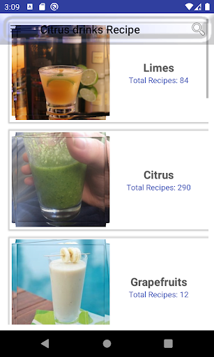 Android application Citrus: drink Recipe screenshort