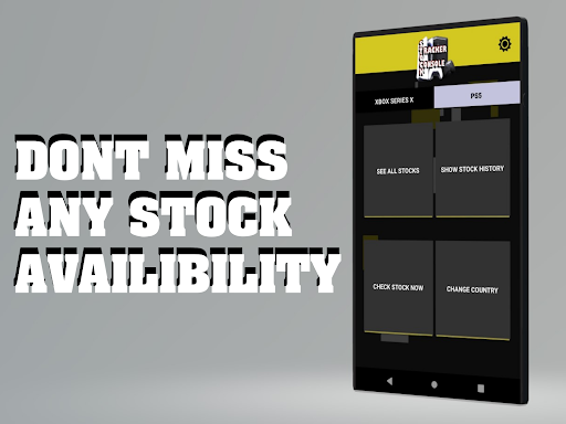 Android application Console Stock Tracker - PS5 & screenshort