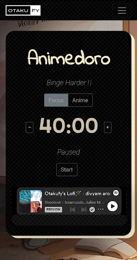 Android application Animedoro : Otakufy screenshort
