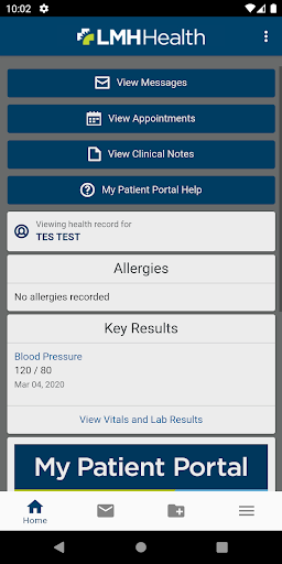 Android application LMH Health My Patient Portal screenshort