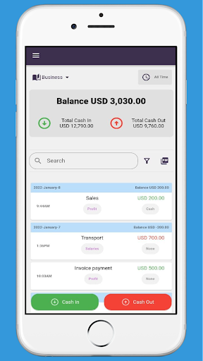 Android application TenziBook - Smart Cash Book screenshort