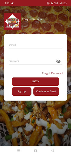 Android application Tony's Pizzeria screenshort