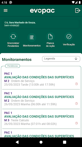 Android application Evopac screenshort